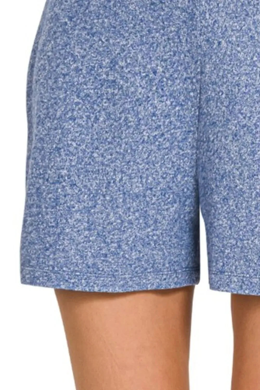 Soft Hacci Beach Shorts with Elastic Waist in Light Navy women outfit ideas