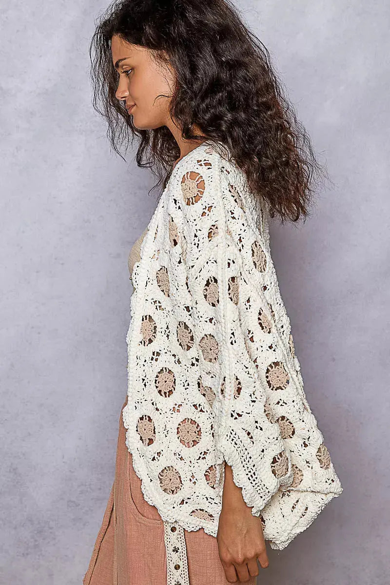 Sunset Beach Chenille Cardigan in Cream & Latte women outfit ideas