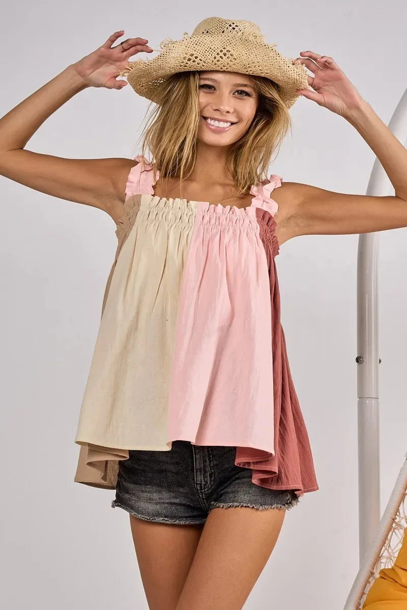 Sunset Beach Colorblock Bodice Top women outfit ideas