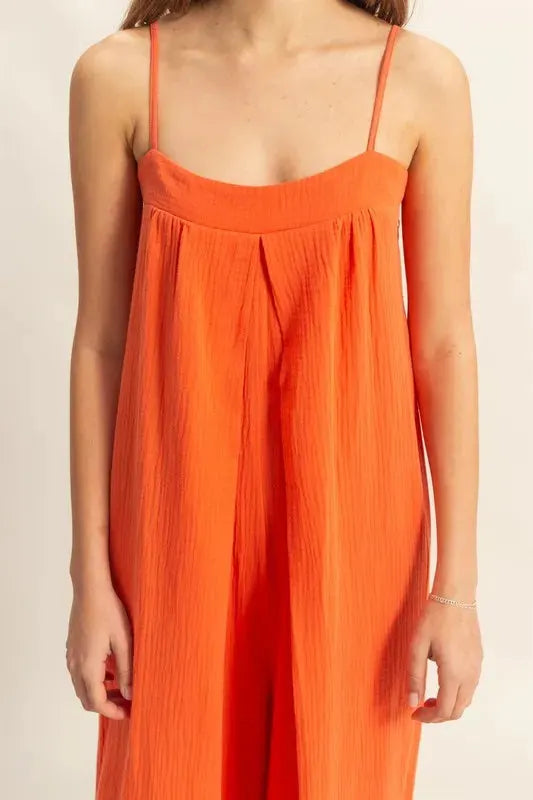Sunset Beach Flowy Gauze Cami Jumpsuit women outfit ideas