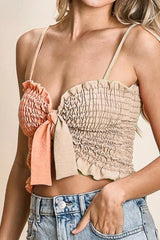 Sunset Beach Smocked Color Block Top women outfit ideas