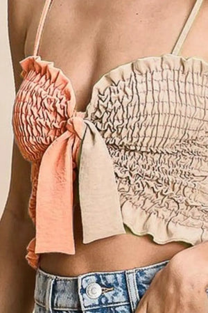 Sunset Beach Smocked Color Block Top women outfit ideas