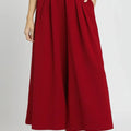 Sunset Crimson Flowy Wide-Leg Beach Pants for Coastal Nights women outfit ideas