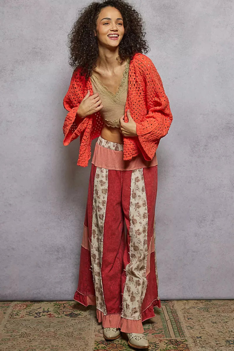 Sunset Crochet Beach Cardigan in Neon Orange women outfit ideas