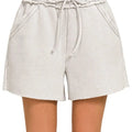 Sunset Fleece Drawstring Beach Shorts in Light Cement women outfit ideas