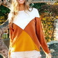 Sunset Geometric Color Block Beach Sweater women outfit ideas