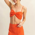 Sunset Ruched Beach Top & Mini Skirt Set women outfit ideas
