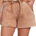 Sunset Rust Acid Wash Fleece Beach Shorts women outfit ideas