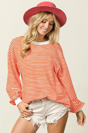 Sunset Stripe French Terry Beach Sweatshirt women outfit ideas