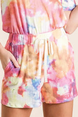 Sunset Tie-Dye French Terry Beach Shorts women outfit ideas