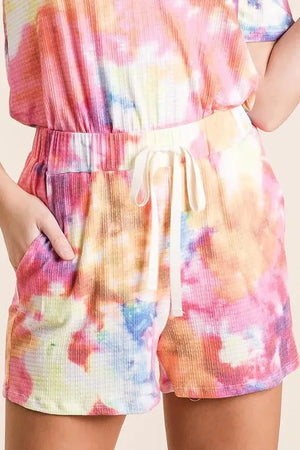 Sunset Tie-Dye French Terry Beach Shorts women outfit ideas