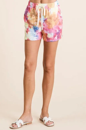 Sunset Tie-Dye French Terry Beach Shorts women outfit ideas