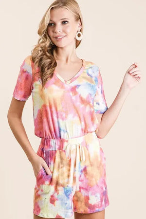 Sunset Tie-Dye French Terry Beach Shorts women outfit ideas