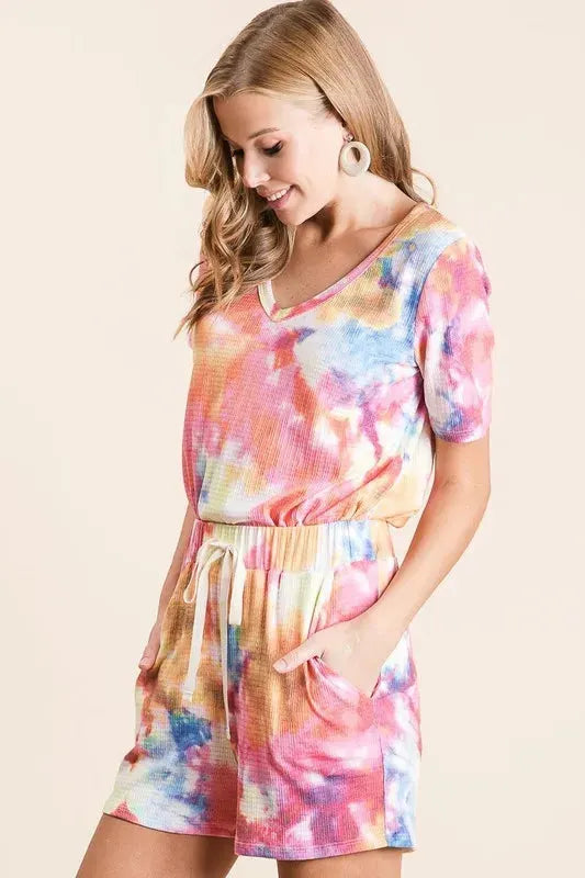 Sunset Tie-Dye French Terry Beach Shorts women outfit ideas