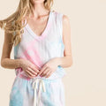 Sunset Tie-Dye Textured Beach Top & Shorts Set women outfit ideas