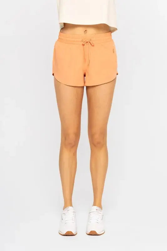 Terracotta Drawcord Beach Shorts with Pockets women outfit ideas