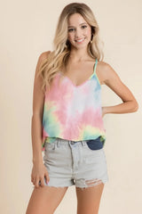 Tie Dye French Terry Beach Cami in Pink Multi women outfit ideas
