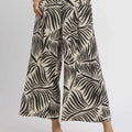 Tropical Palm Leaf Print Wide Leg Beach Culottes women outfit ideas