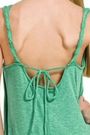 Twisted Strap French Terry Beach Dress in Kelly Green