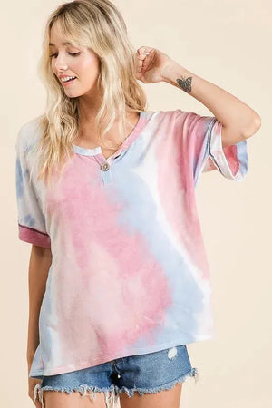 Watercolor Tie-Dye Beach Top in Soft Rayon women outfit ideas